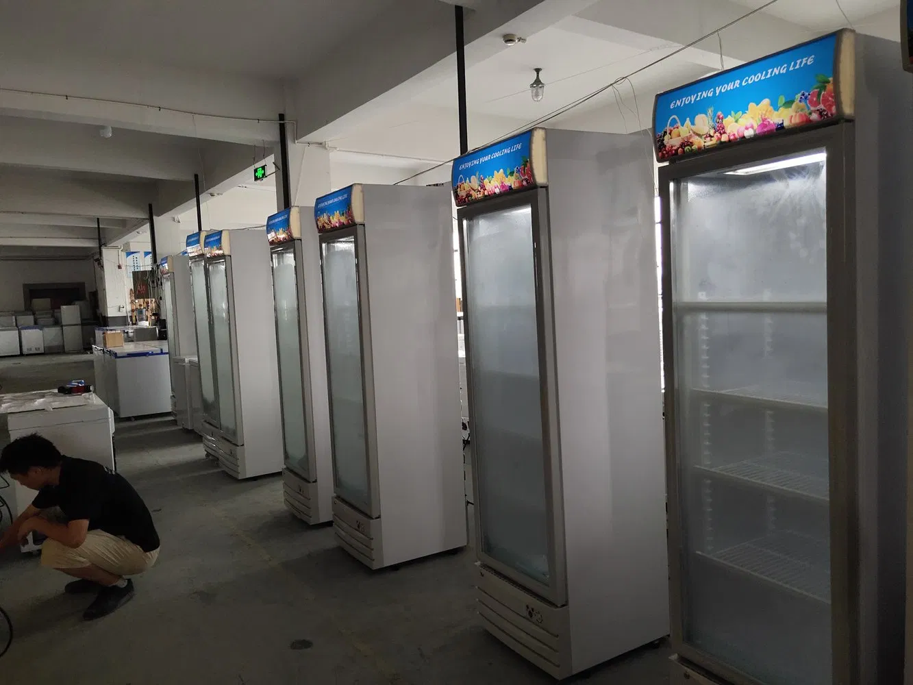 Upright Showcase with Glass Door and 12V DC Compressor LC-268 Solar Panel Battery Cooler