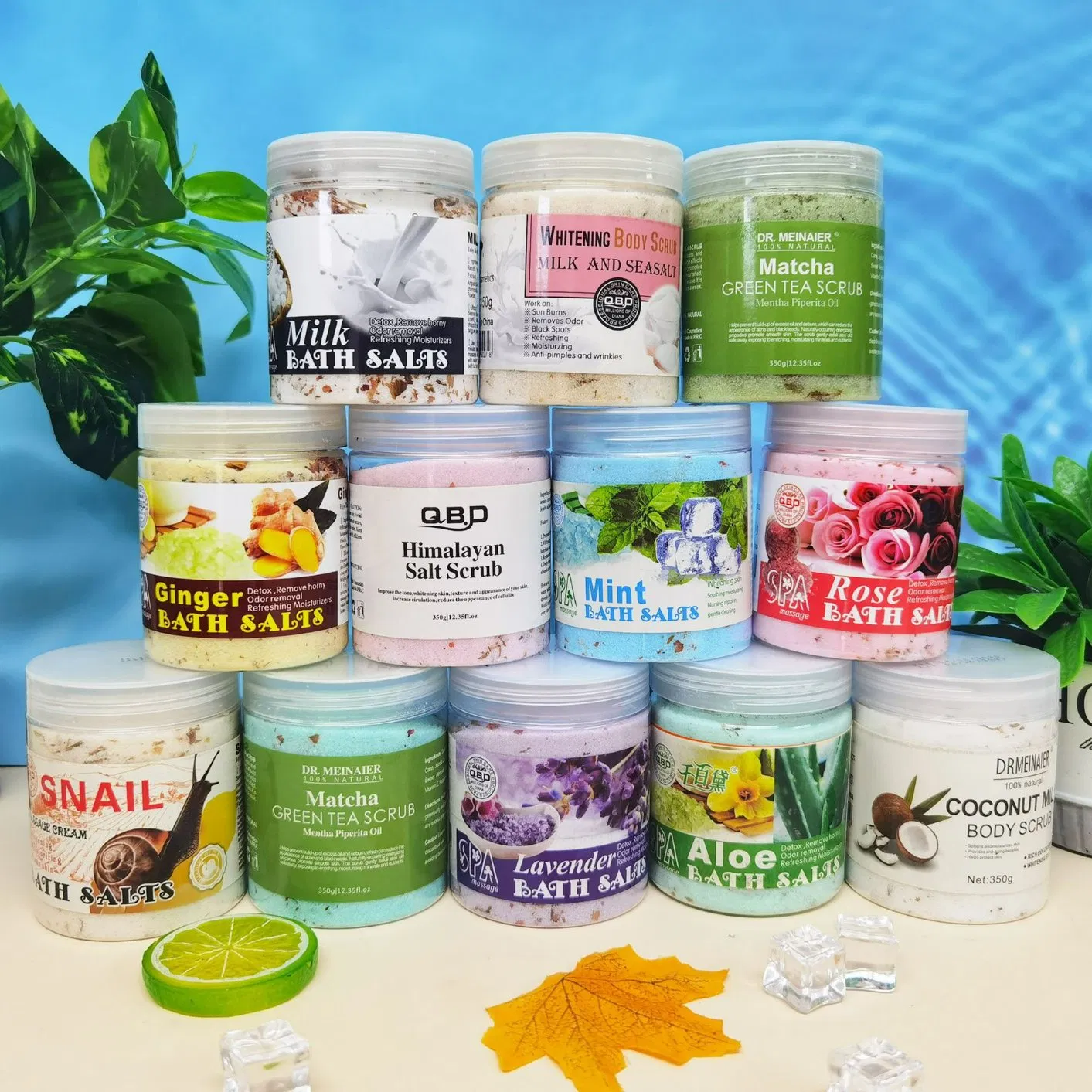 Organic Pure Body Scrub Whitening Sea Salt Sugar Exfoliator Foot SPA Care