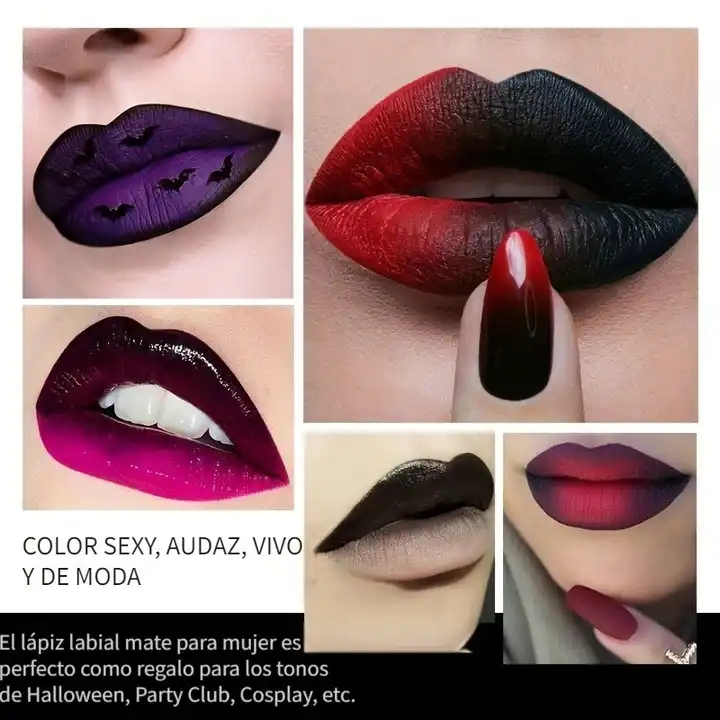 Private Label Halloween Lasting Matte Black Color Lipstick for Lip Beauty Makeup