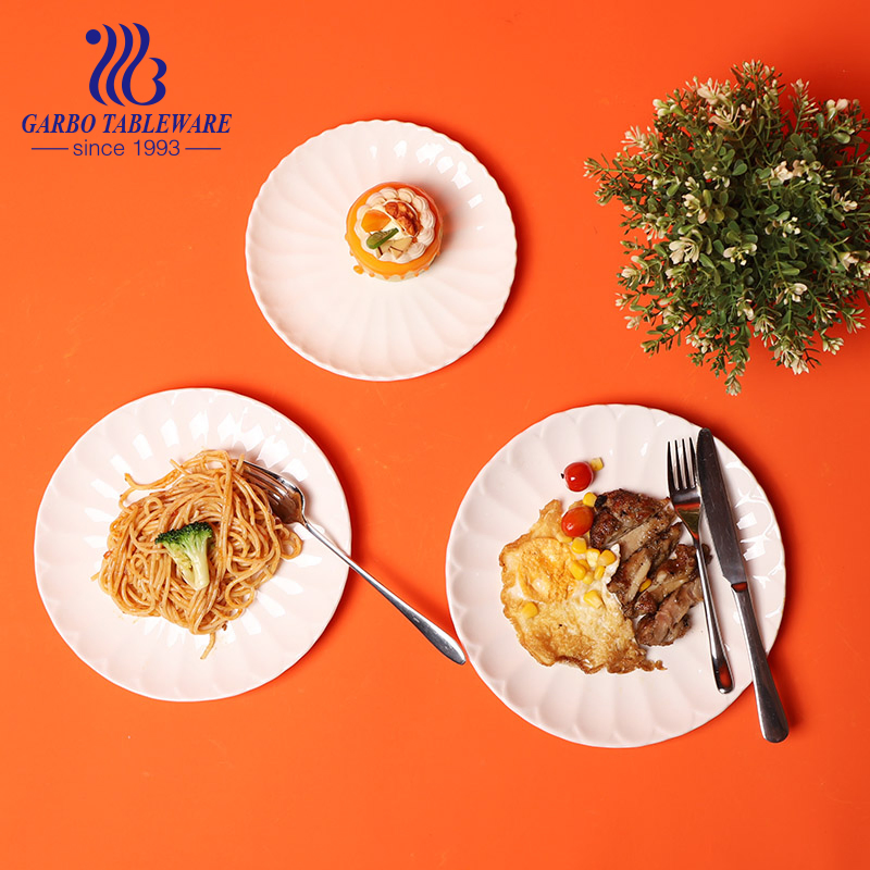 Handmade Clear Magnesia Porcelain Dinner Plate Unique Shape Ceramic Plates for Home Use White Porcelain Dinnerware