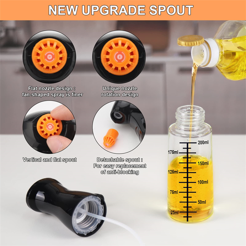 200ml Glass Olive Oil Sprayer Mister Oil Vinegar Spritzer Spray Bottles Oil Sprayer for Cooking