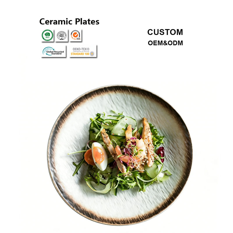 Nordic Modern Ceramic Plates Hotel Banquet Flat Plates for Pasta