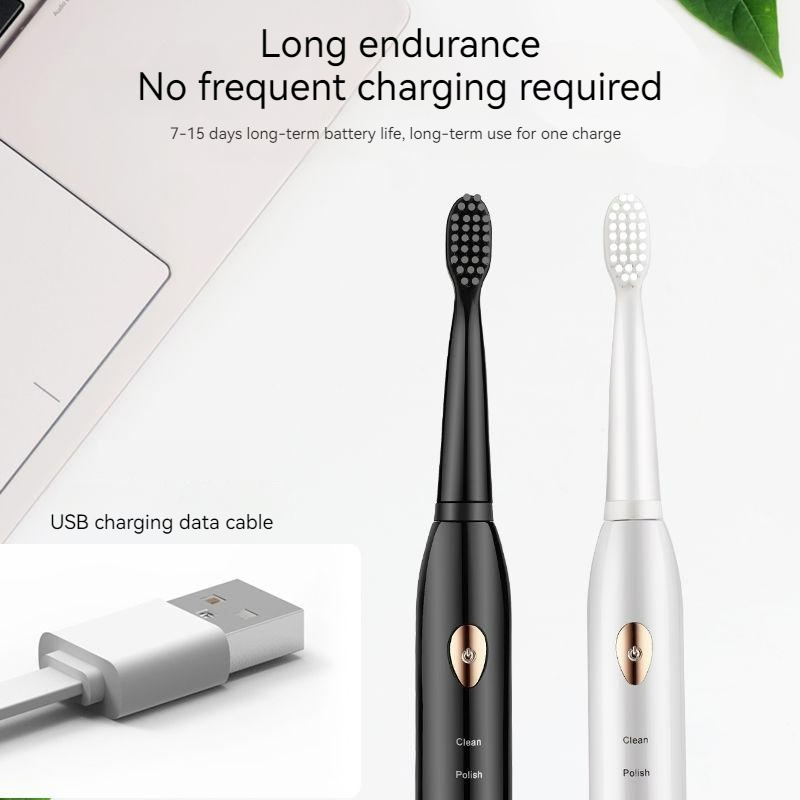 Sonic Soft Bristles Tongue Cleaner Remove Bacteria Floss Tip Battery Powered Toothbrush