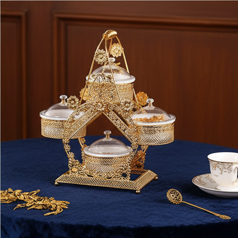 Gold Plated Nordic Fruit Storage for Home Living Room Tray