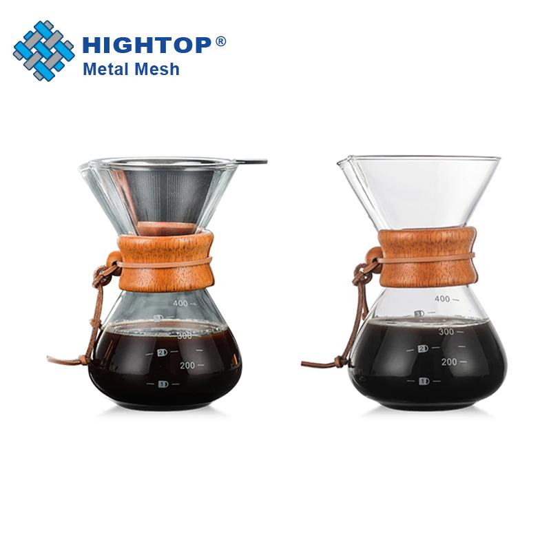 Heat Resistance Double Wall Pour Over Glass Coffee Pot with Stainless Steel Strainer