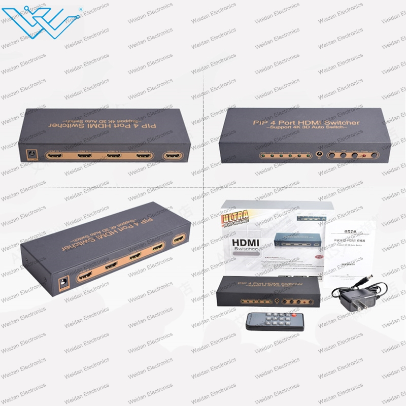 4-портовый HDMI-коммутатор 4x1 с PIP и ИК-пультом