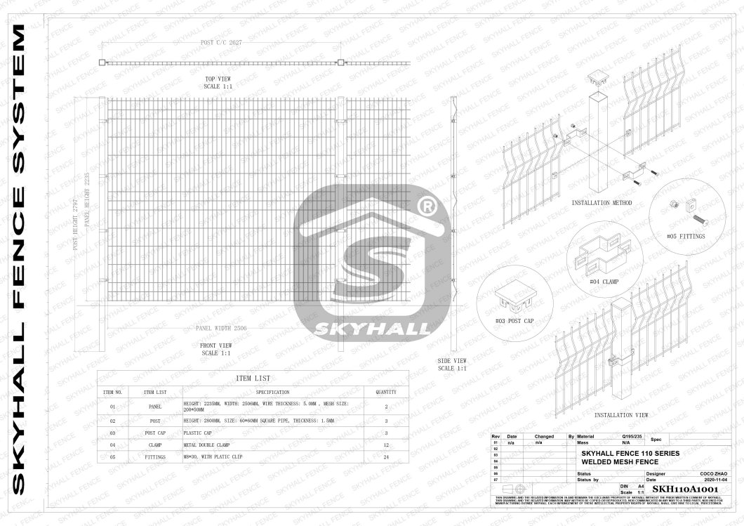 Green Powder Coated Galvanized 3D Welded Wire Mesh Fence for Stadium