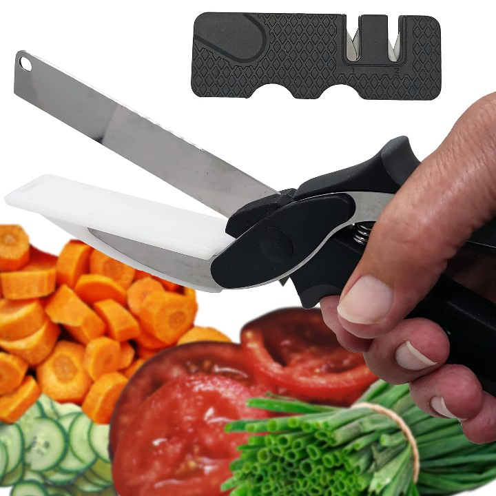 Healthy Eating Vegetable Slicer Cutter Salad Scissors Knife Blade Sharpener Salad Chopper