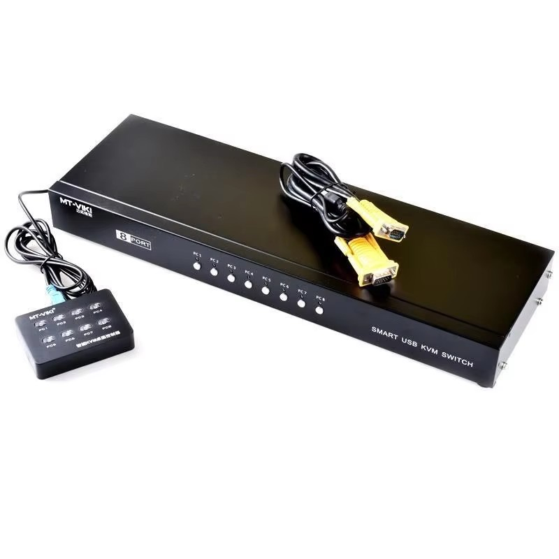 Kvm Switcher 8-Port Computer 19 Inch Rack Mounted USB Display Screen Shareholder Multi-Computer VGA Switcher 8-in 1-out Rack Mount Kvm Switcher