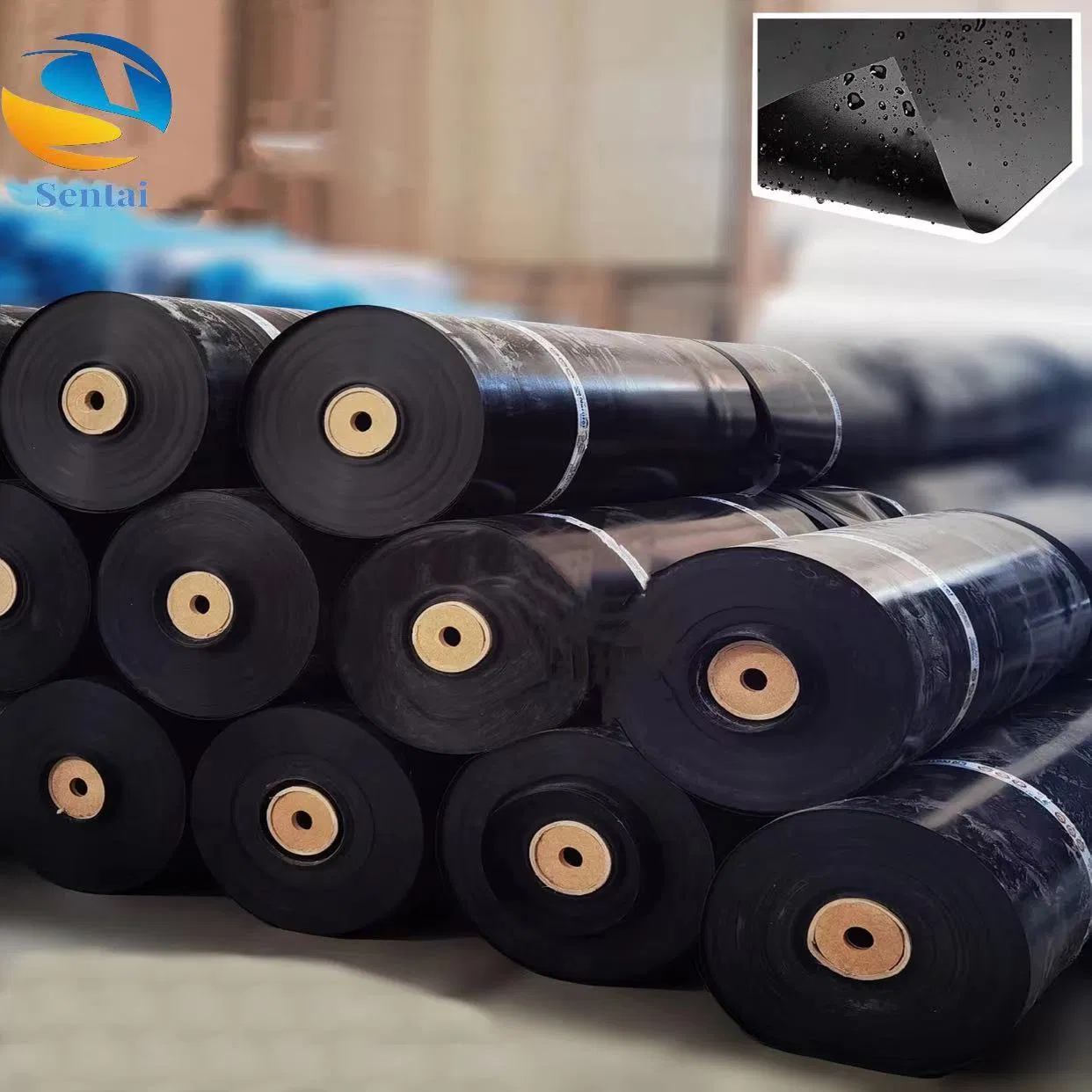 0.8mm 1mm 2mm 3mm PE LDPE HDPE Geomembrane Waterproofing Membrane for Landscape Lakes Reservoirs Artificial Lakes Lake Slope Protection Pool Pond Liner