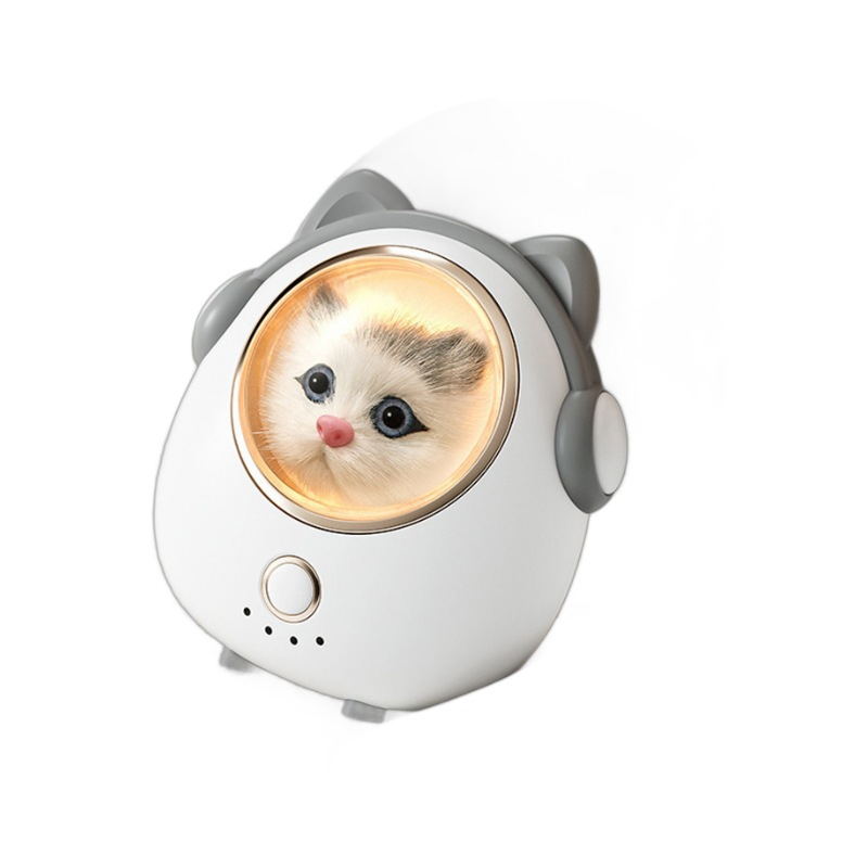 New Portable Rechargeable Explosion-Proof Mini Cartoon Cat Charging Treasure 2-in-1 Hand Warmer
