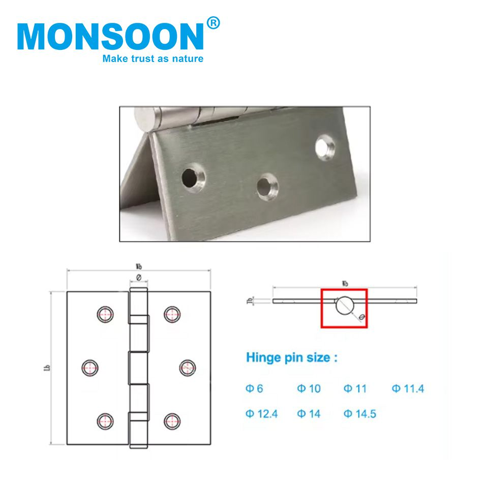 Hardware Door Accessories Heavy Duty Gate Corner Flush Cabinet Stainless Steel Lash 180 Degree Hidden Ball Bearing Wooden Door Hinge