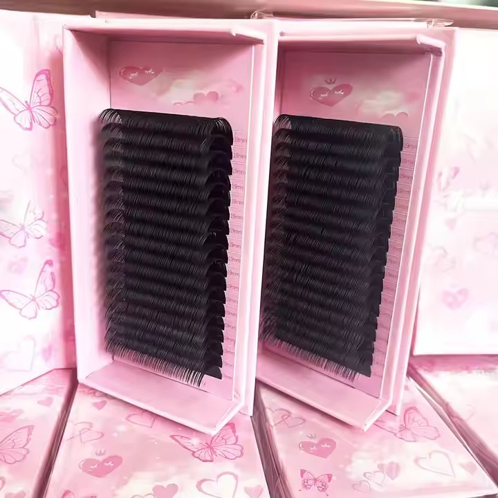 Lash Supplier 0.03 0.05 0.07 Cashmere Custom Logo Lash Extensions Soft Dark Fluffy Volume Individual Easy Fan Lash Extension