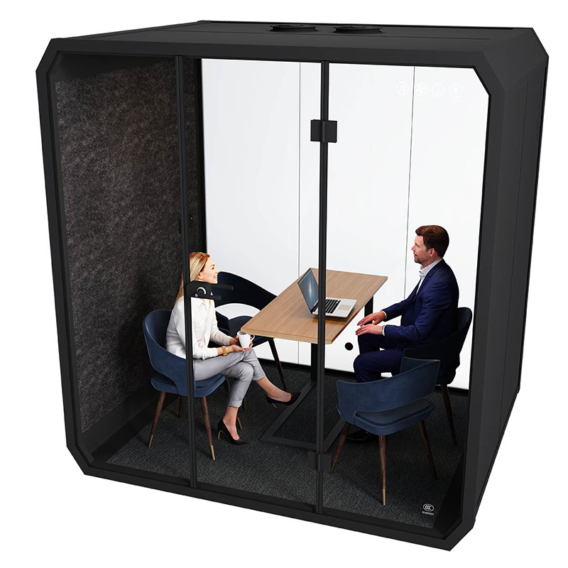 Soundproof Office Pod 4 Persons Modular Quiet Workspace Booth for Office Meeting