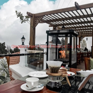 Outdoor Gas Fireplace with Glass View Flame Muztag Mkiii