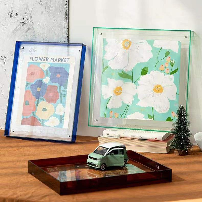 Bestselling New Products Minimalist Modern Sleek Desktop Acrylic Photo Frame for Wedding Photo Display