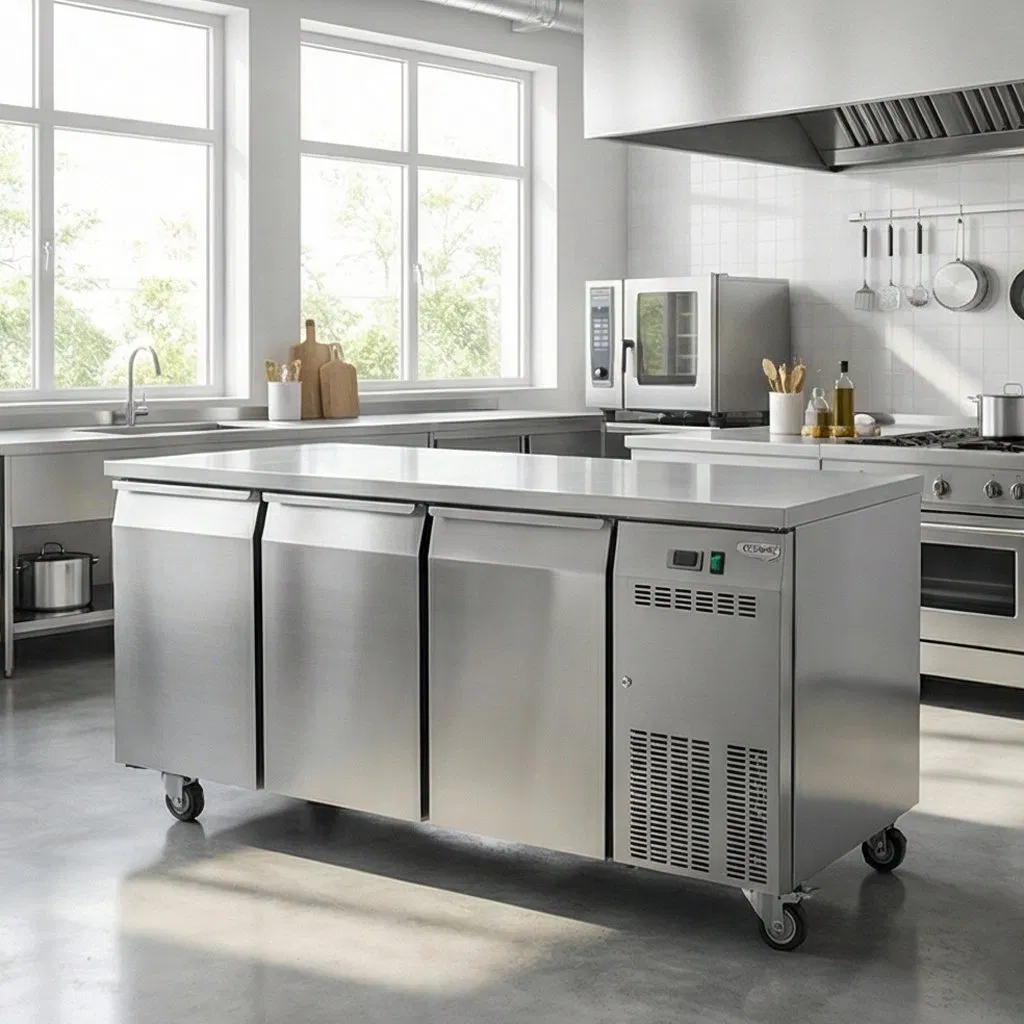 The Kitchen Refrigerator Direct Cooling Stainless Steel Countertops Operating Refrigerated Freezers