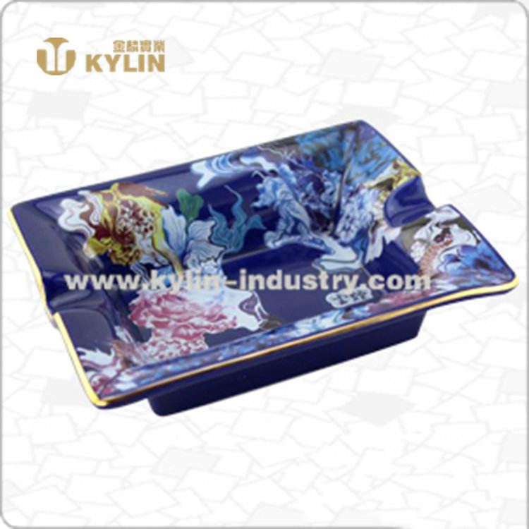 Export High Quality and Cheap Modern Ceramic Ashtray with Allover Logo