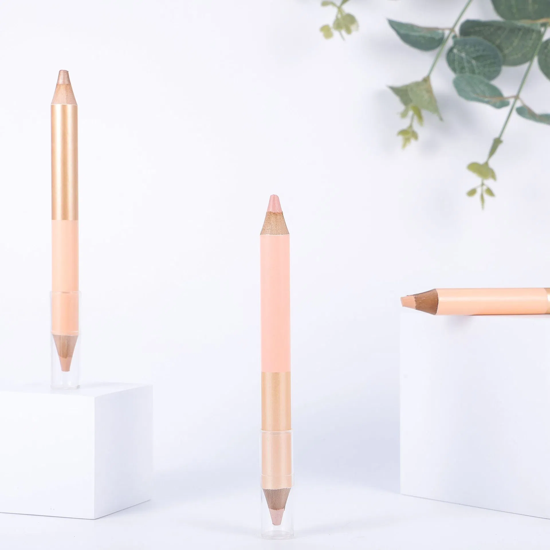 Makeup Wooden Dual End Eyebrow Highlighter Pen Concealer Pencil Private Label