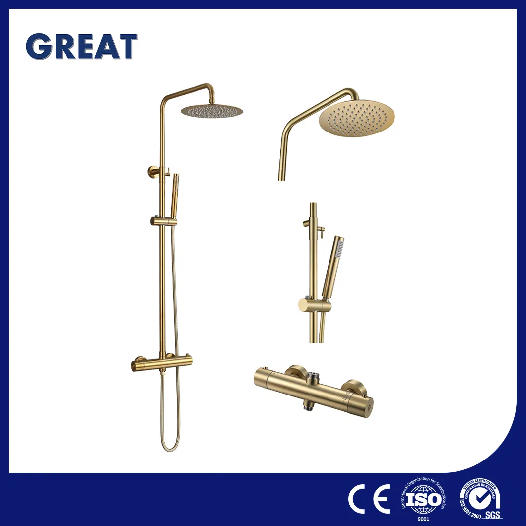 Great Wall Shower Column Manufacturing Wall Mounted Shower Column China GLS4926LG Modern Wall Mounted Bath Rainwater Shower Set