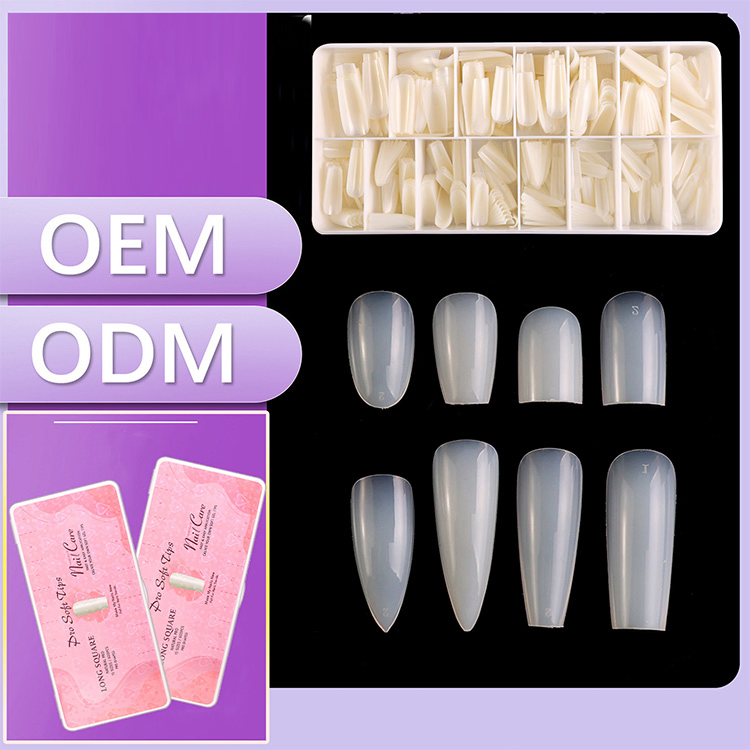 Customize False Nails Acrylic Nature Long Coffin Press on Nails for Beauty