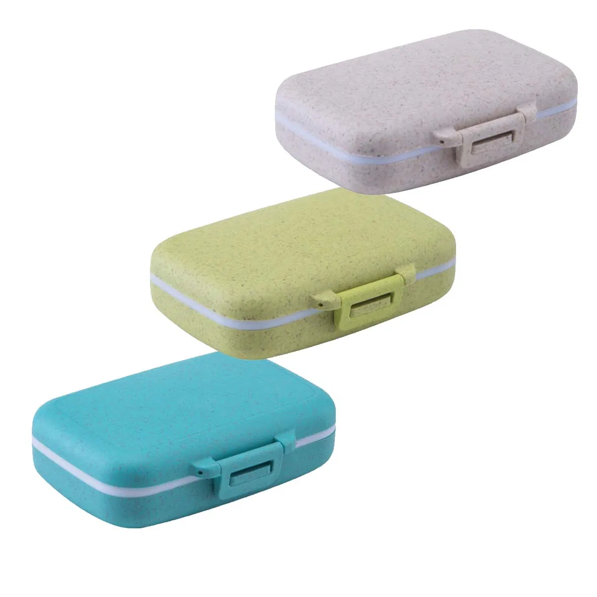 Food Grade Portable Vitamin Medicine Case 6 Compartment Pill Case Box