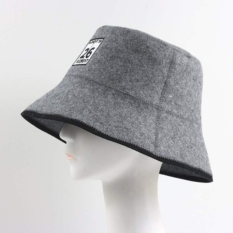 Custom Wool Wholesale Handmade High Quality Hat for Man Sauna Bucket Hat Grey Felt Sauna Hats