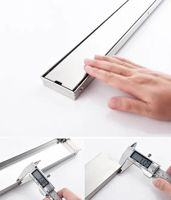 Stainless Steel 304 Nickle Brush Bathroom Floor Drain Linear Long Shower