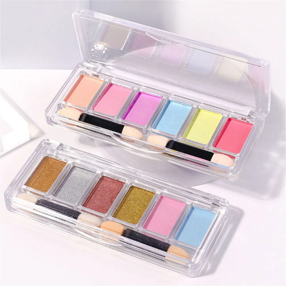 Private label 6 Colors Nail Art Powder Kit Solid Glitter Aurora Powder Set Nail Arylic Powder for Nail Art
