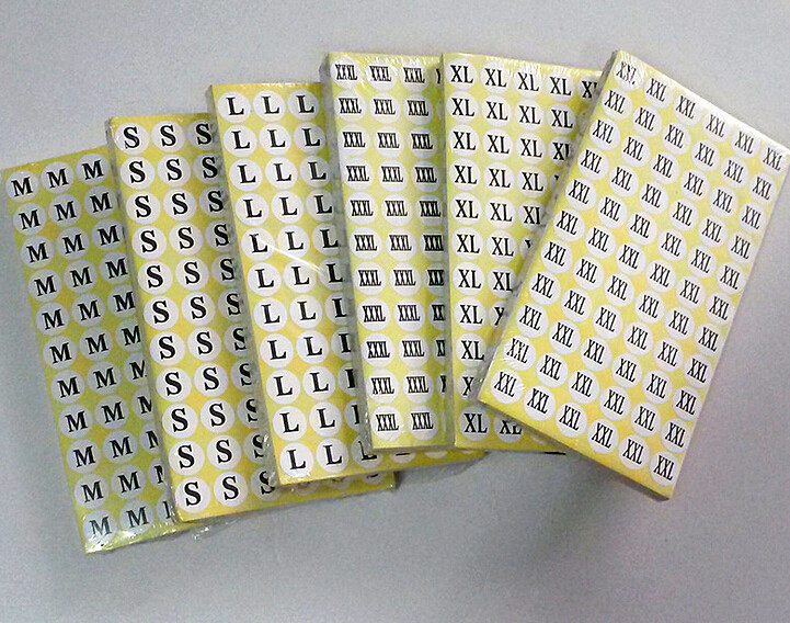 Small Round Size Labels