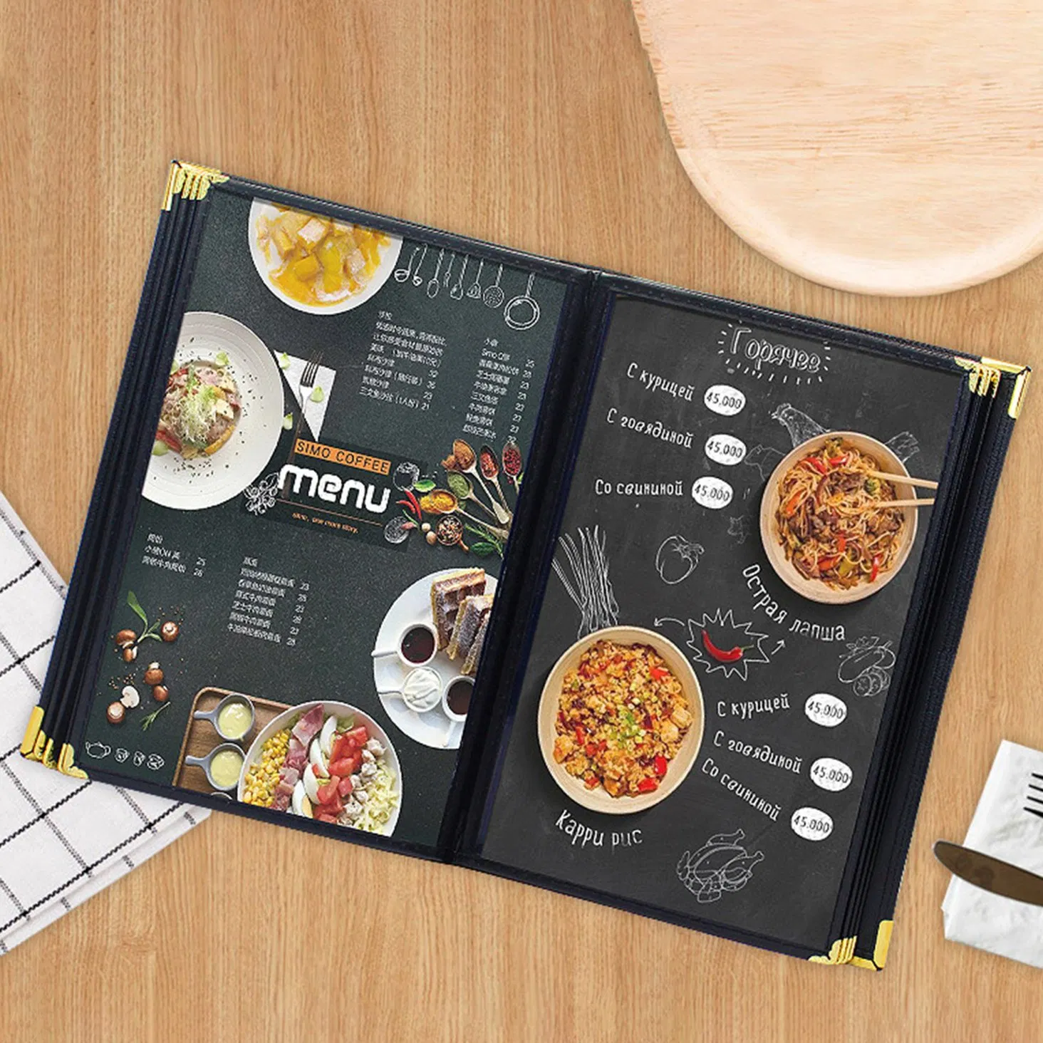 Wholesale Menu Covers for Restaurants, Protective Menu Booklet Covers