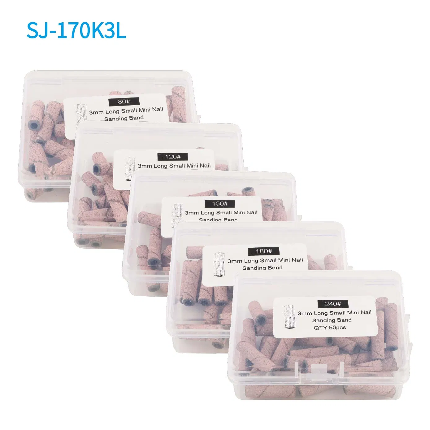Pink Color 20mm Long Mini Type Nail Gel Removing Sanding Bands