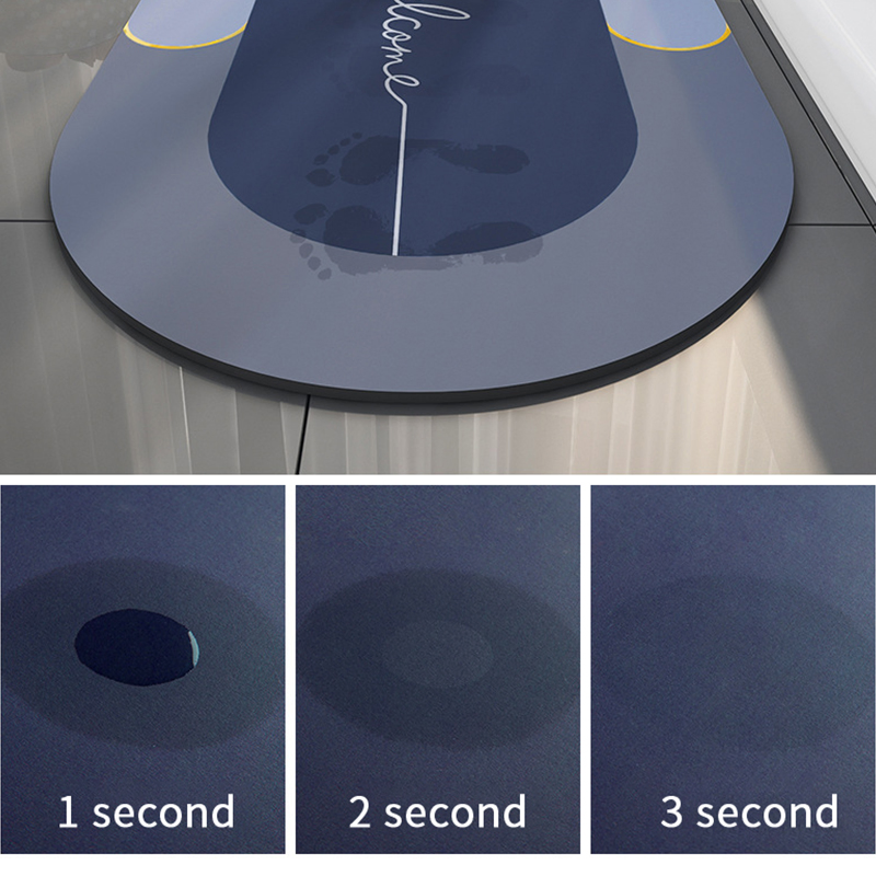 Diatomaceous Earth Bath Mat Non-Slip Super Absorbent Quick Dry Toilet Floor Mat Shower Bath Mat