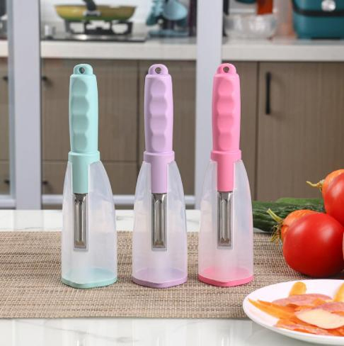 Multifunctional Storage Peeler Peeling Knife with Storage Tube Fruit Vegetable Peeler