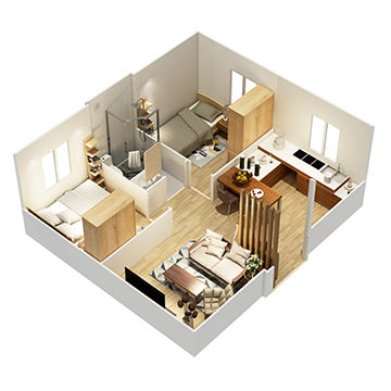 High Quality Apartment Layout Expandable Container House with Bathroom
