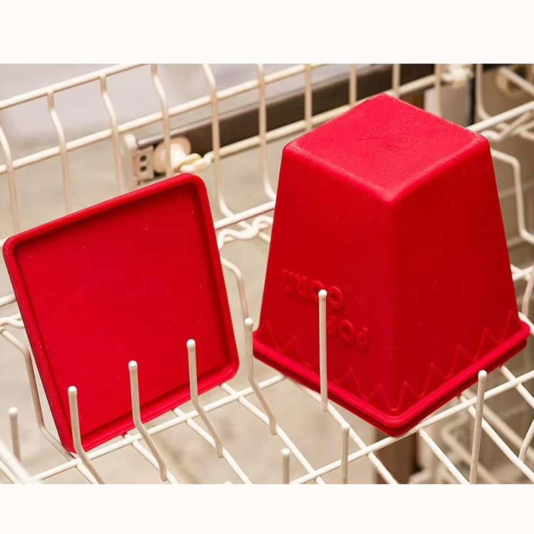 Brand New Square Popcorn Microwave Silicone High Quality DIY Popcorn Bucket Maker with Lid Box