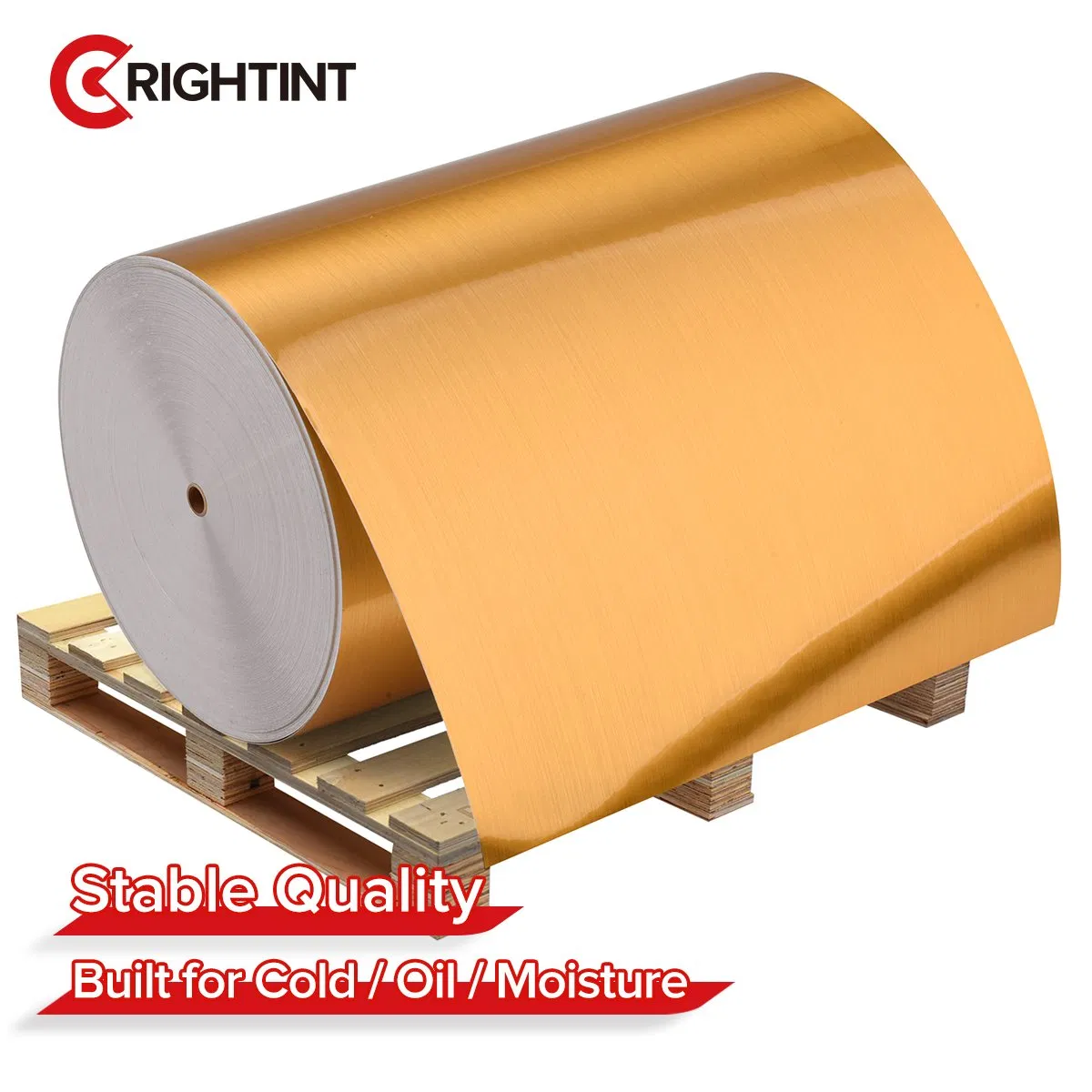 Brushed Gold PET Jumbo Roll Label Material for Premium Daily Chemical Labels