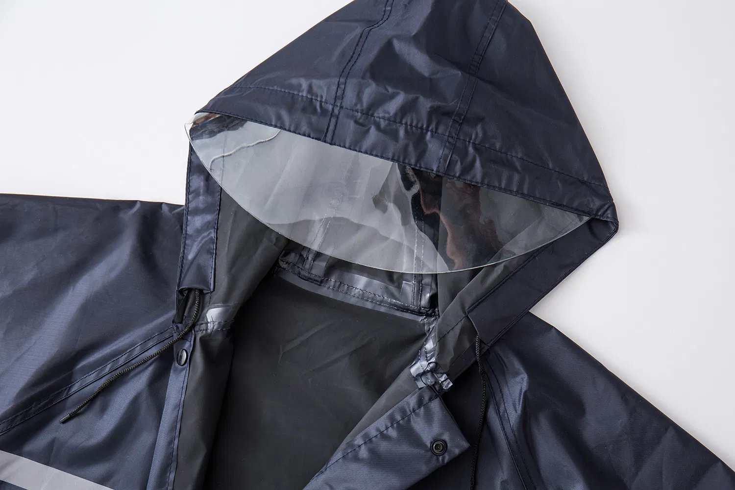 Rubberized Hooded Adjustable Safety Polyester Raincoat Reflective Safety Jacket Safety Product