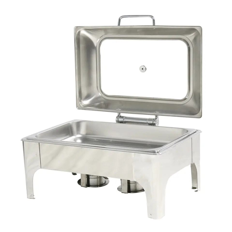 9L Hydraulic Chafing Dish with Window Catering Equipment Chafers Buffet Set Server Food Warmers for Commercial Restaurant Hotel