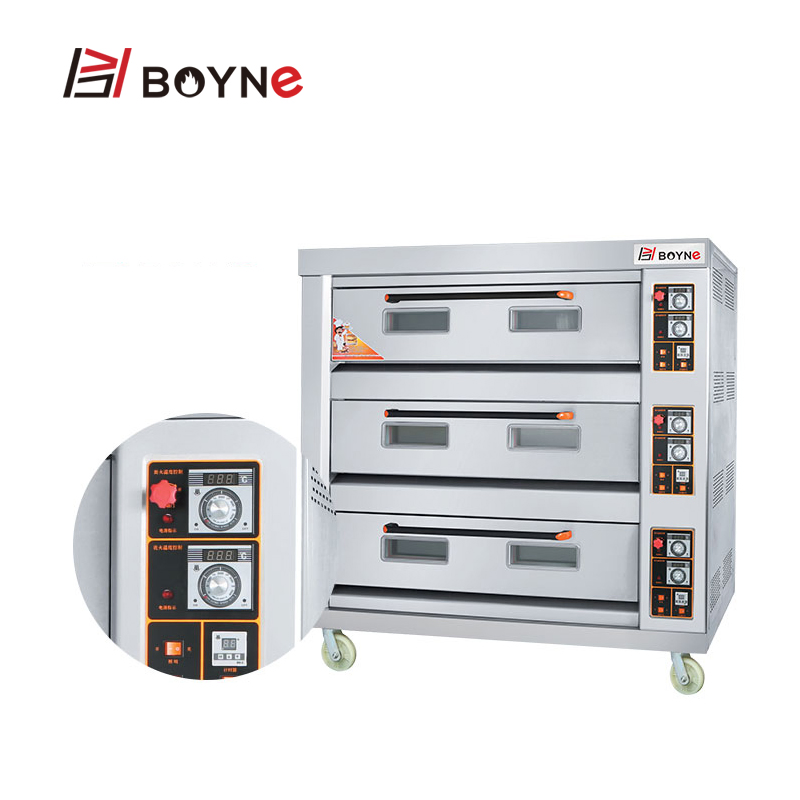 Three Deck Nine Trays Gas Bread Baking Oven