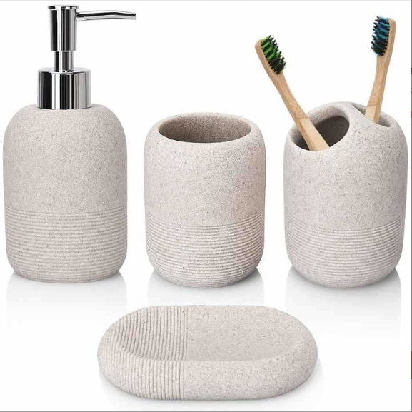Luxury Matte Ceramic Bathroom Set Crack Gold Decoration Bathroom Accessory