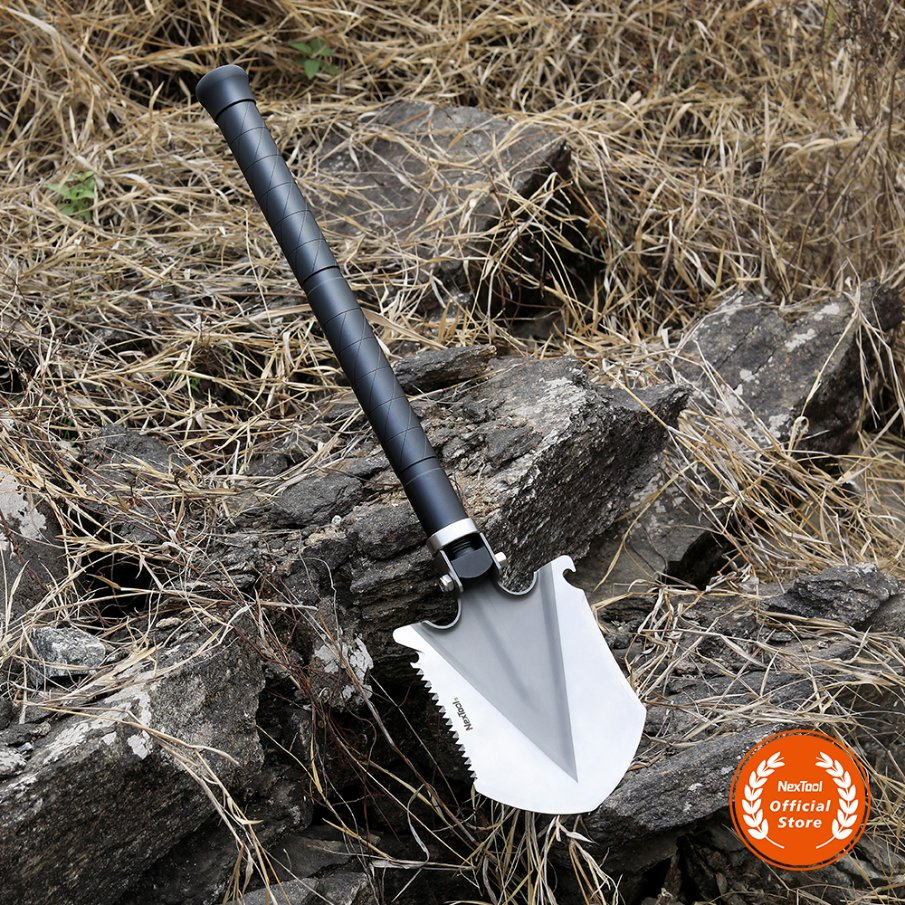 Nextool Wholesale HRC45 Hardness Survival Equipment Folding Shovel with Hoe
