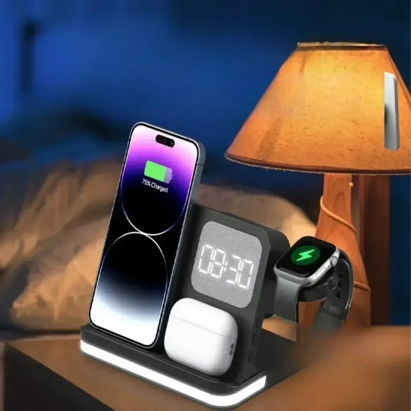 Беспроводная зарядка-лампа с будильником Invisible Charger Lamp2026