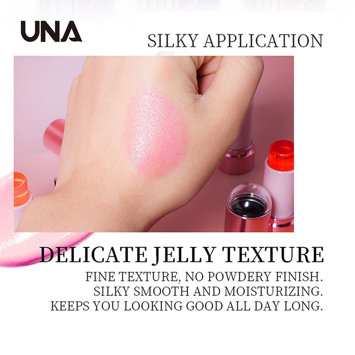 Custom Logo Jelly Blush Blusher Stick with Lip Cheek Tints Long Lasting Vegan Face Private Label Makeup Jelly Blush Tint