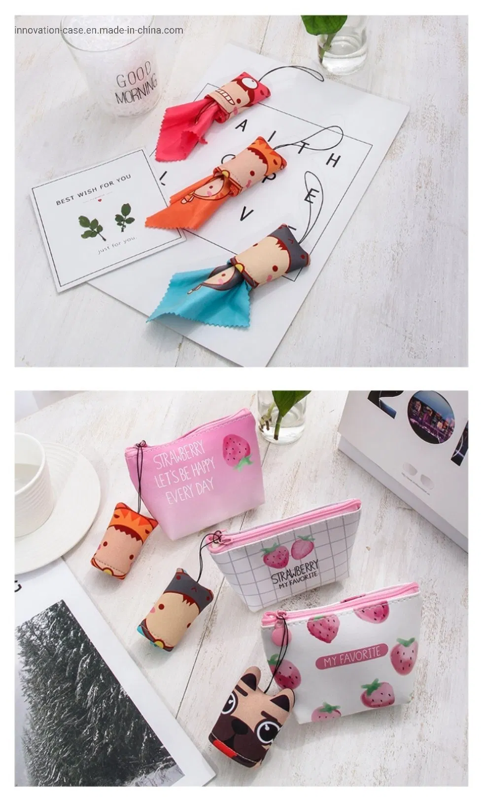Wholesale Cute and Creative Hanging Cleaning Cloth; Personalized Microfiber Glasses Lens Cleaner