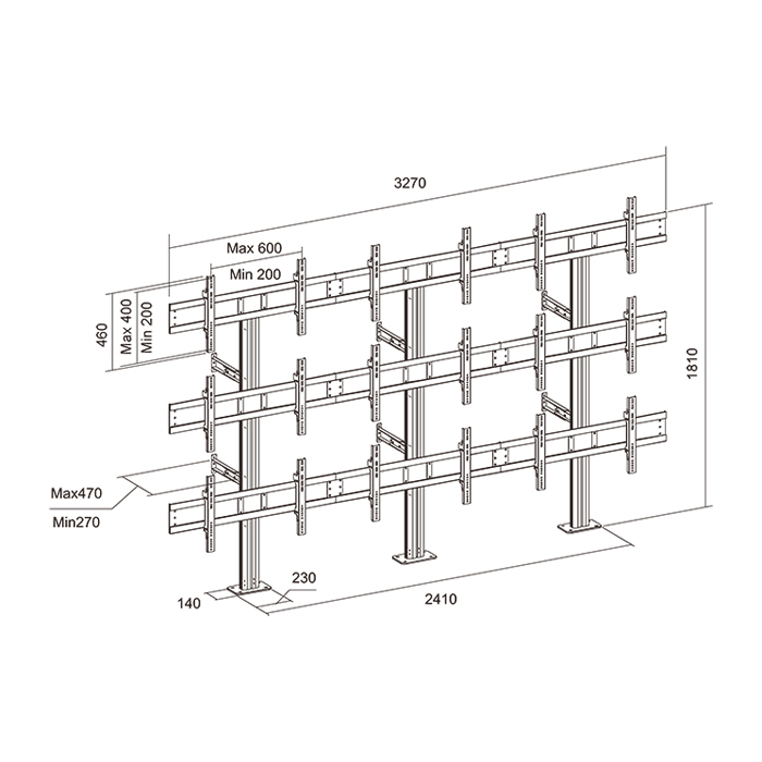 Напольная стойка для мониторов 30-55 дюймов (FW3*3)