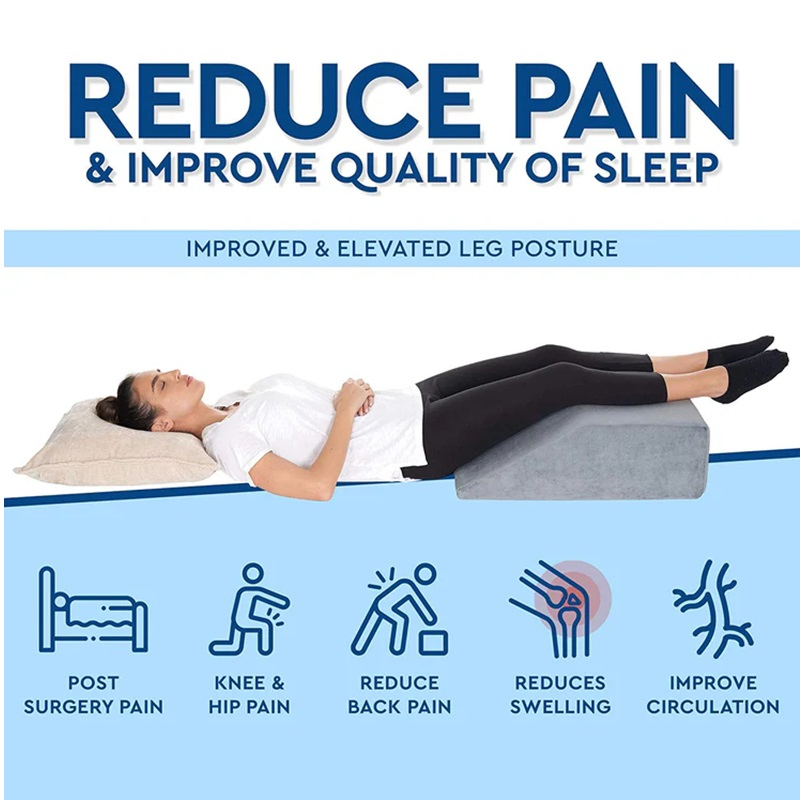 Leg Elevation Pillow Memory Foam Wedge Foot Ankle Knee Hip Relieves Pain