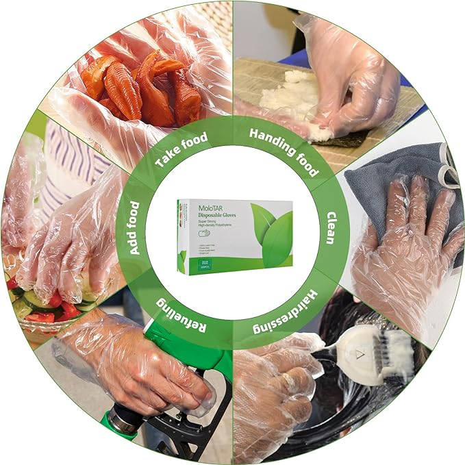 Disposable PE Gloves - Safe Hand Protector Disposable Gloves Kitchen Ware