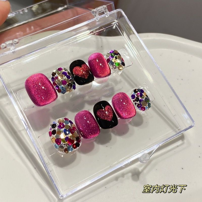 Acrylic Nail Art Short Luxury Press on Nails False Artificial Fingernails