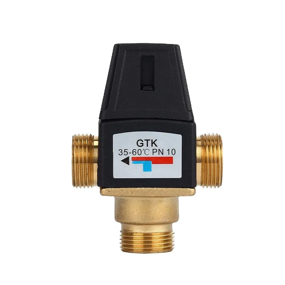 3 Way DN20 Mixing Valve Manifold Male Thread Brass Thermostatic for Solar Water Heater